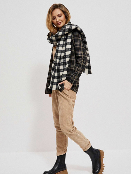 Moodo Moodo bijeli i crni karirani šal