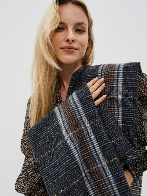 Moodo Moodo crni karirani šal