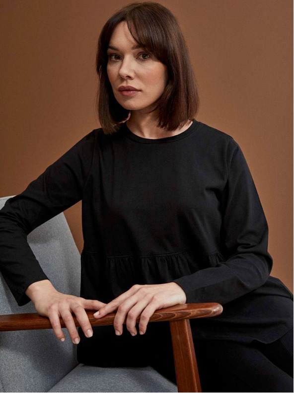 Moodo Moodo crna ženska bluza s volanima