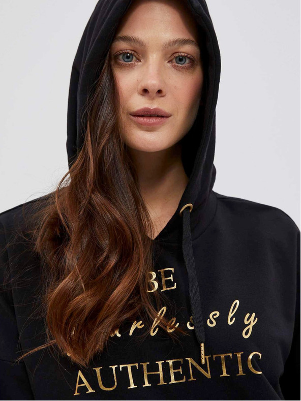 Moodo Moodo crna ženska majica s kapuljačom