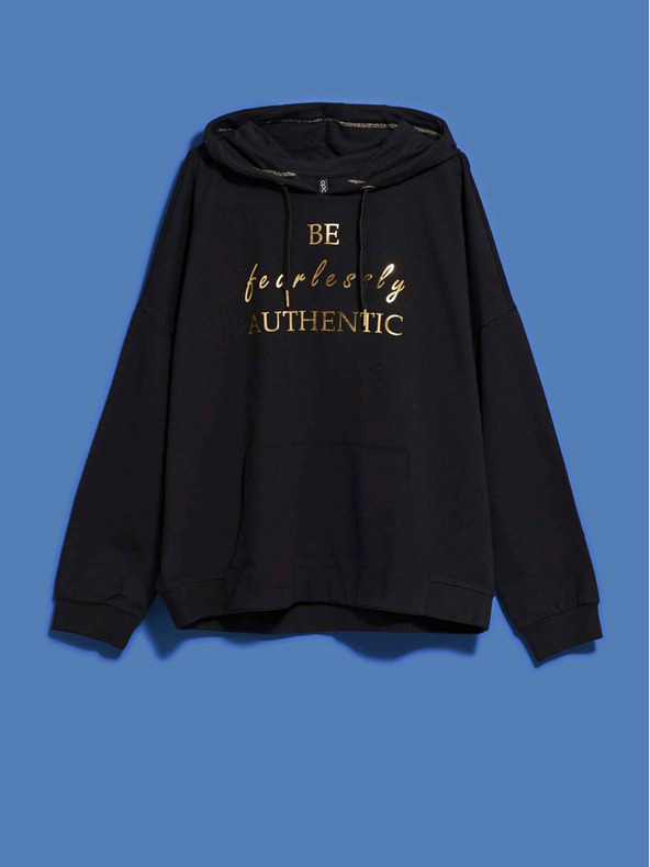 Moodo Moodo crna ženska majica s kapuljačom