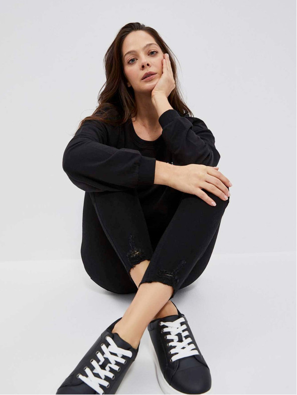 Moodo Crne ženske Moodo tenisice od eko kože