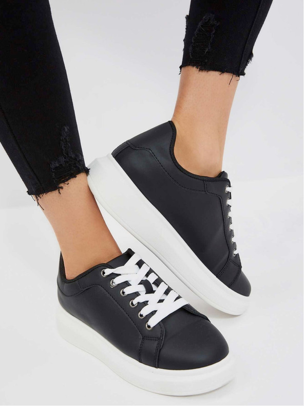 Moodo Crne ženske Moodo tenisice od eko kože