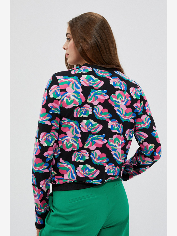 Moodo Crna ženska bomber jakna s Moodo printom