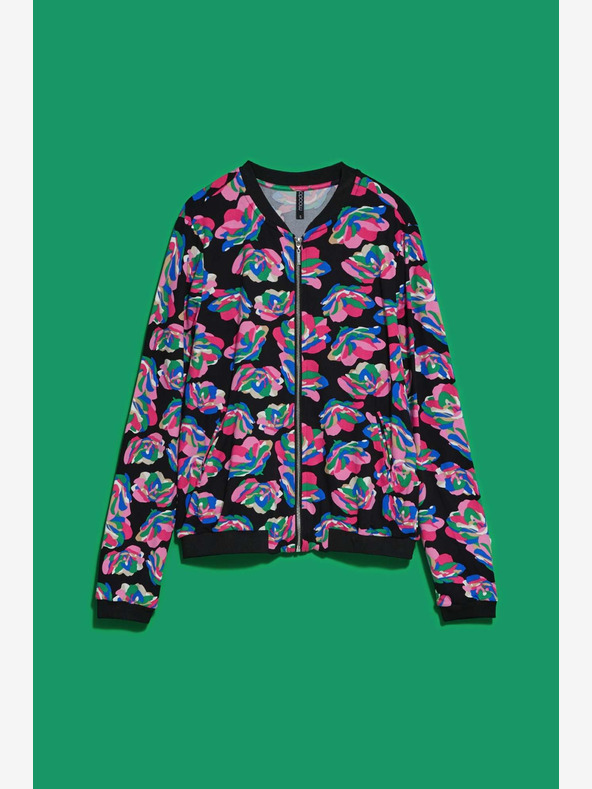 Moodo Crna ženska bomber jakna s Moodo printom