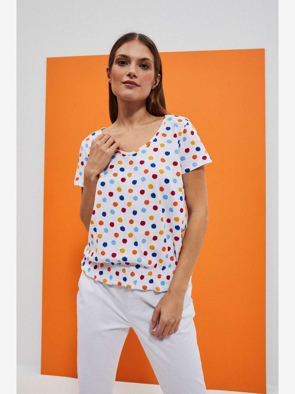 Moodo Bijela ženska Moodo majica s uzorkom