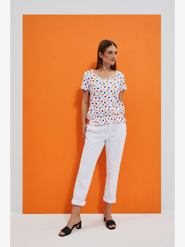 Moodo Bijela ženska Moodo majica s uzorkom