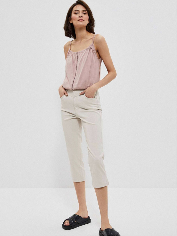 Moodo Moodo bež ženske hlače