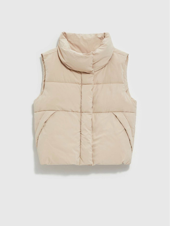 Moodo Moodo bež ženski prošiveni prsluk