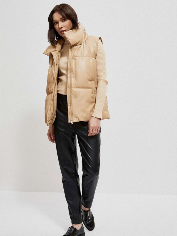 Moodo Moodo bež ženski prošiveni prsluk