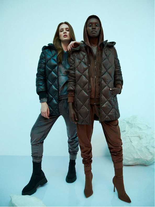 Moodo Moodo ženska smeđa prošivena jakna