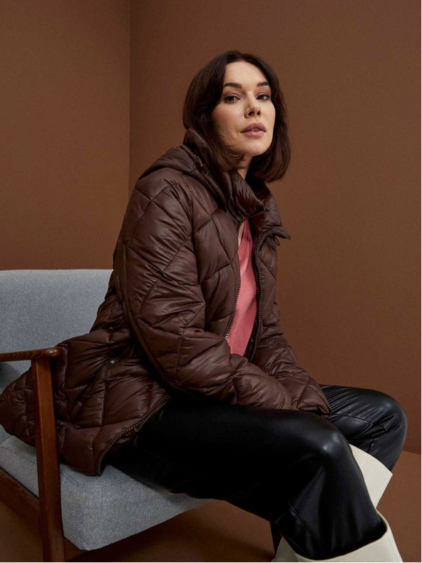 Moodo Moodo ženska smeđa prošivena jakna