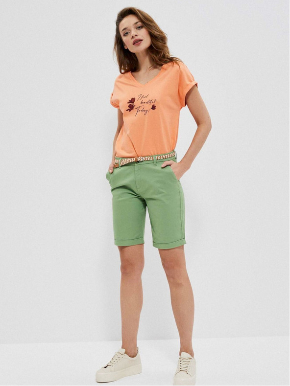 Moodo Zelene ženske chino kratke hlače Moodo
