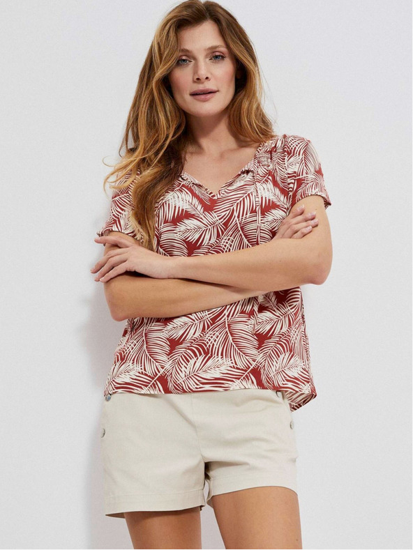 Moodo Bijelo-crvena ženska Moodo bluza s uzorkom