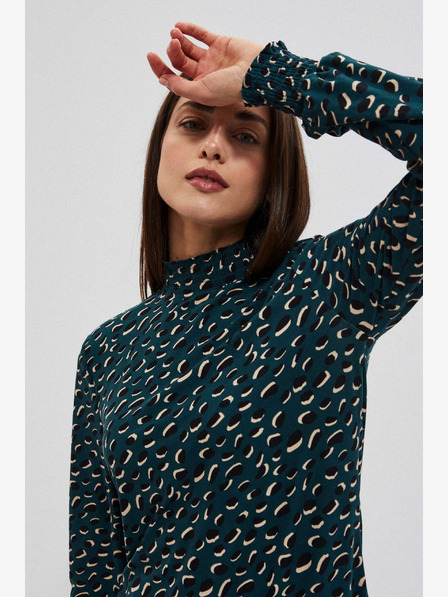 Moodo Moodo ženska zelena bluza s uzorkom