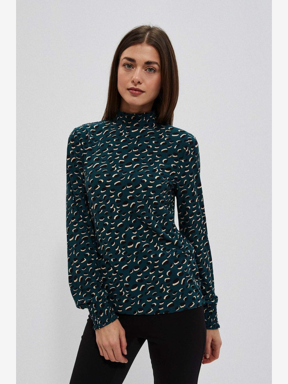 Moodo Moodo ženska zelena bluza s uzorkom