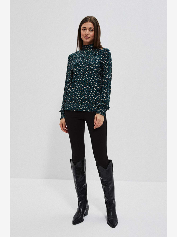 Moodo Moodo ženska zelena bluza s uzorkom