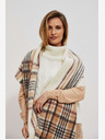 Moodo Moodo krem-bež karirani šal za žene