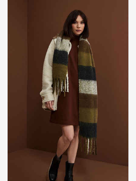 Moodo Smeđi i crni karirani ženski šal marke Moodo