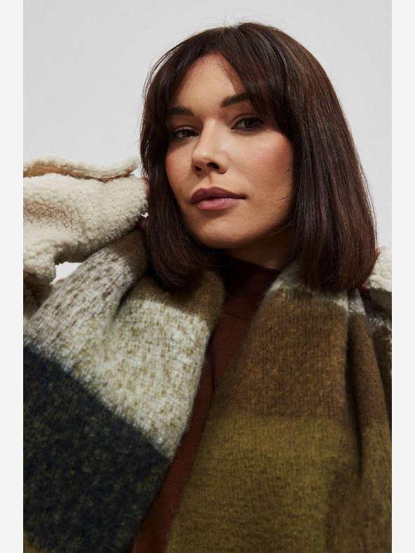 Moodo Smeđi i crni karirani ženski šal marke Moodo