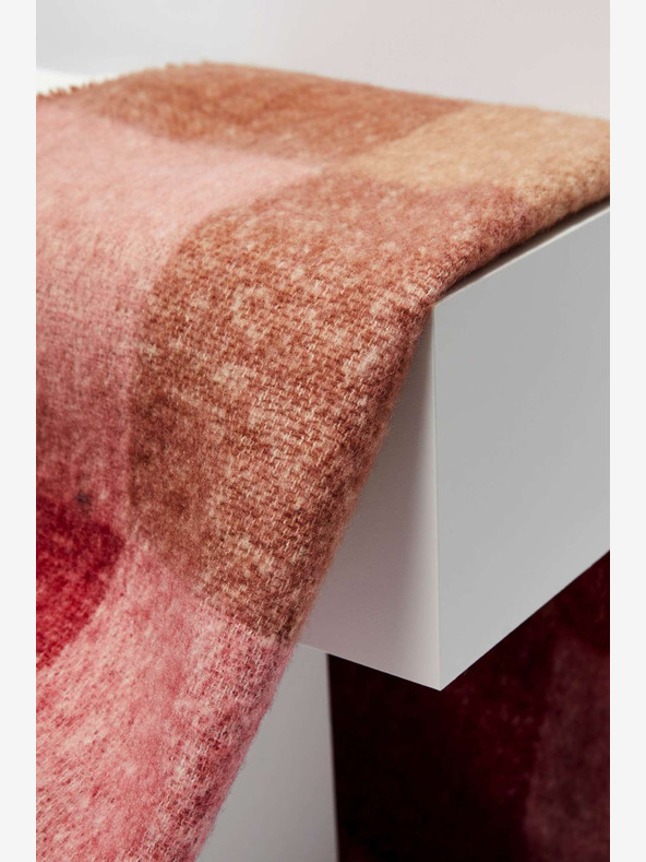 Moodo Moodo ružičasti kockasti šal za žene