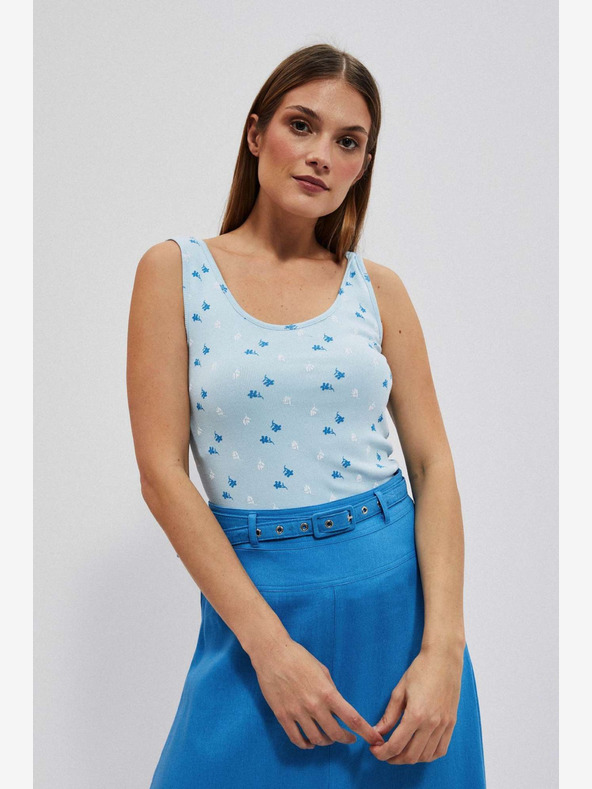 Moodo Svijetloplava majica bez rukava s Moodo printom