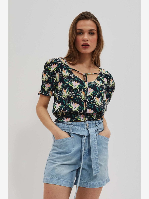 Moodo Moodo tamnoplava cvjetna bluza