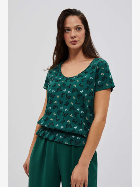 Moodo Moodo zelena bluza s uzorkom