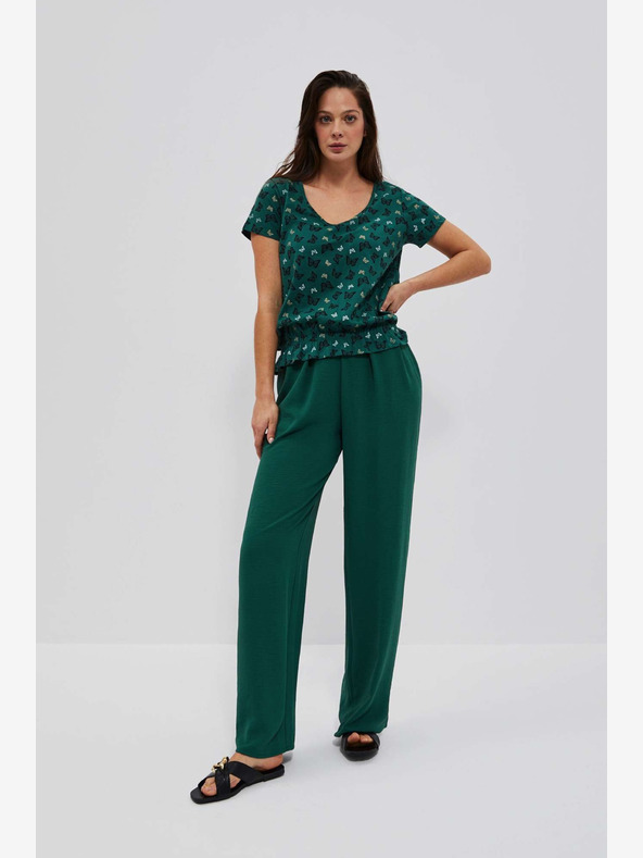 Moodo Moodo zelena bluza s uzorkom