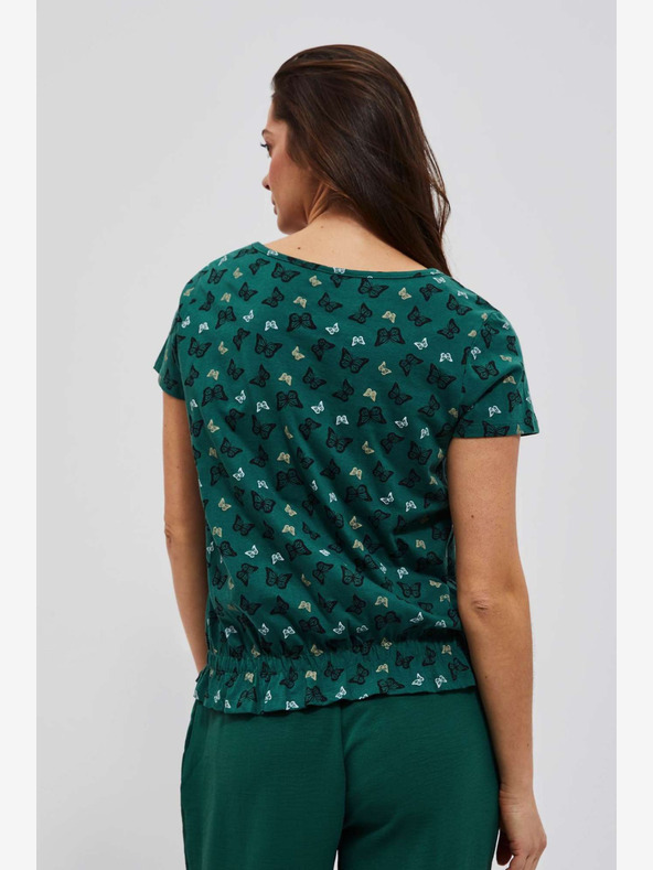 Moodo Moodo zelena bluza s uzorkom