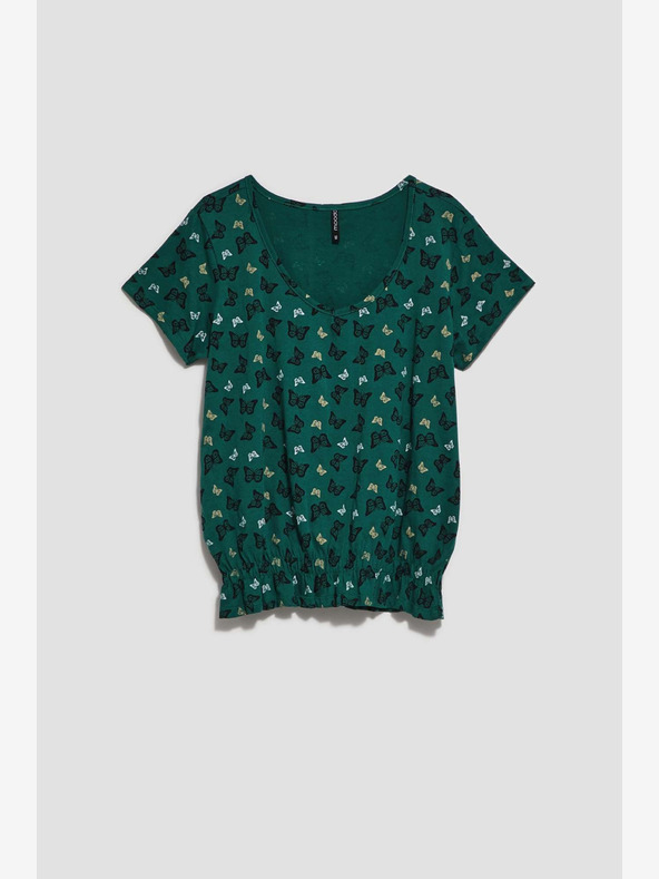 Moodo Moodo zelena bluza s uzorkom