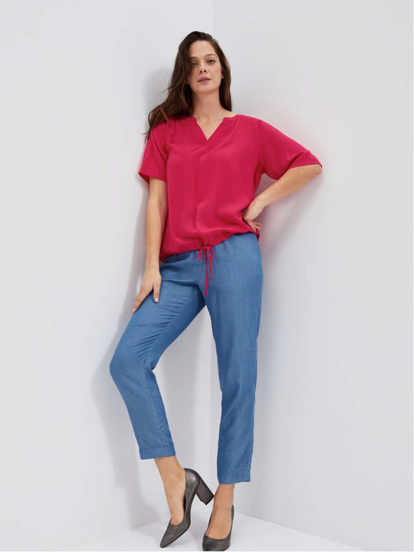 Moodo Moodo tamnoružičasta bluza na vezanje