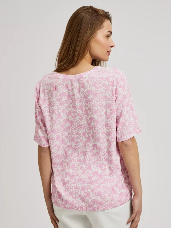 Moodo Moodo svijetloružičasta bluza na vezanje s uzorkom