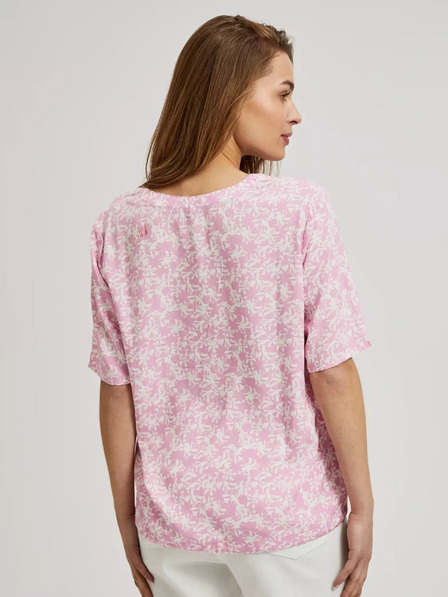 Moodo Moodo svijetloružičasta bluza na vezanje s uzorkom
