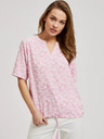 Moodo Moodo svijetloružičasta bluza na vezanje s uzorkom