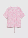 Moodo Moodo svijetloružičasta bluza na vezanje s uzorkom