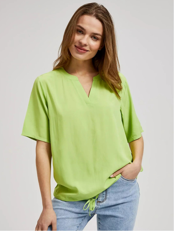 Moodo Moodo svijetlo zelena bluza na vezanje