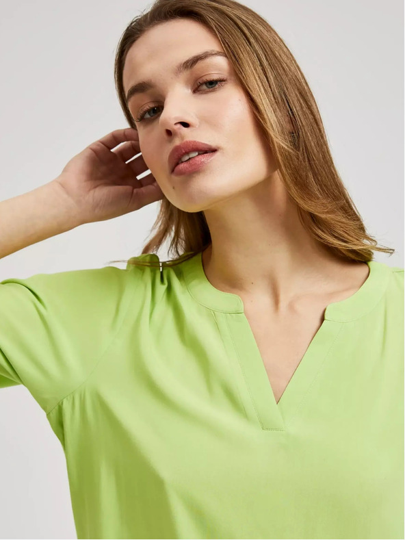 Moodo Moodo svijetlo zelena bluza na vezanje