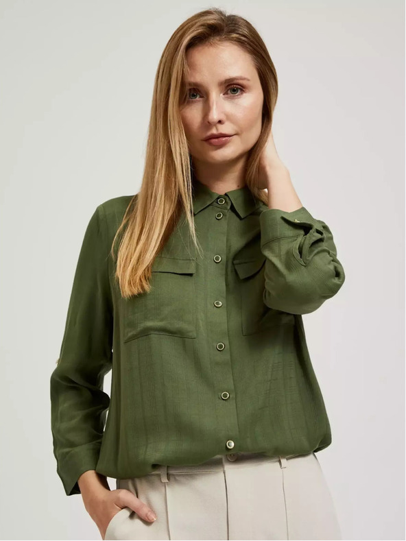 Moodo Kaki bluza s džepovima i dugim rukavima marke Moodo