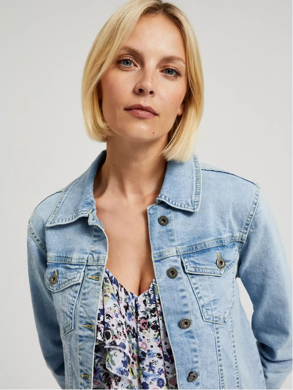 Moodo Moodo svjetloplava traper jakna s gumbima