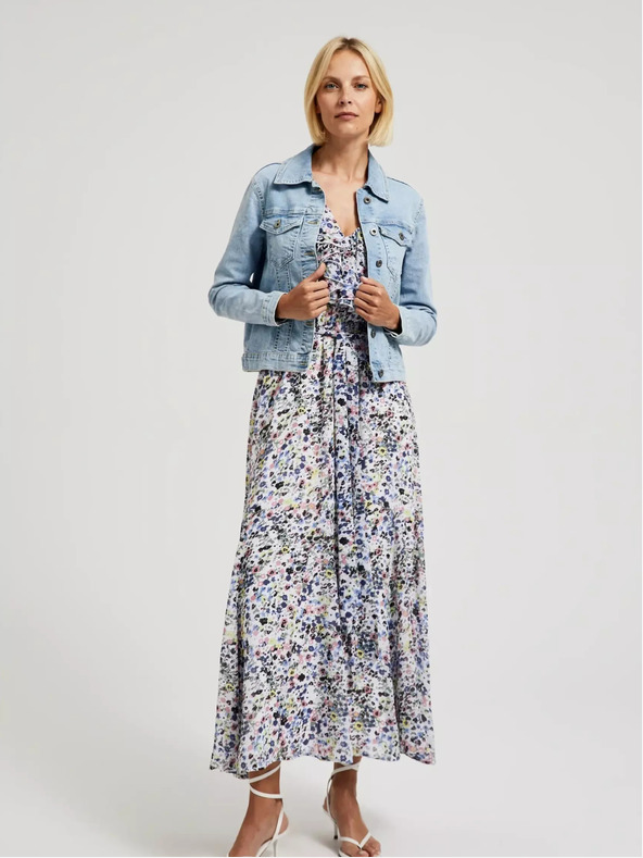 Moodo Moodo svjetloplava traper jakna s gumbima