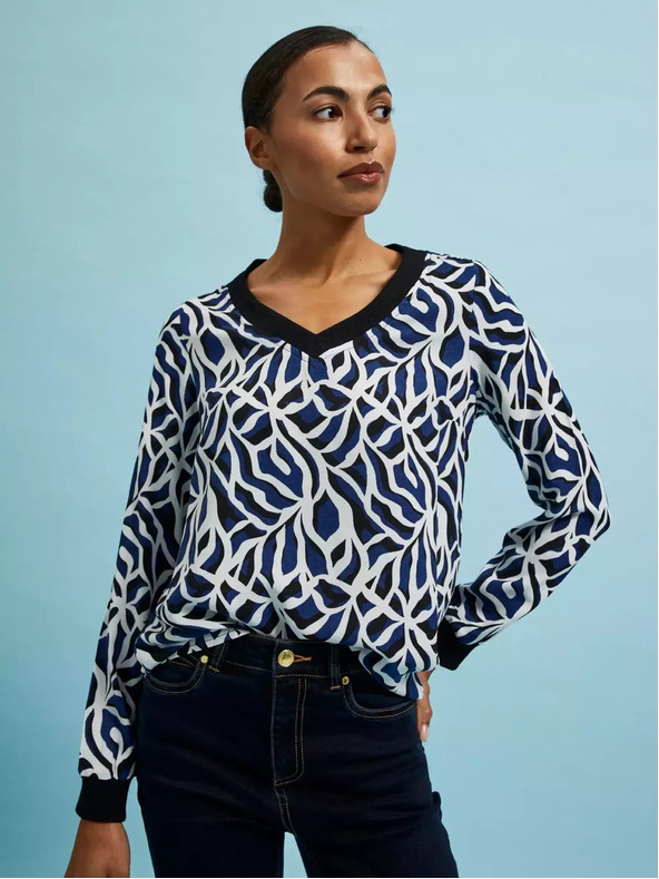 Moodo Košulja s geometrijskim uzorkom i V-izrezom Moodo