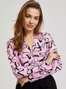 Moodo Moodo roza bluza dugih rukava s geometrijskim uzorkom