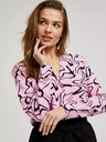 Moodo Moodo roza bluza dugih rukava s geometrijskim uzorkom