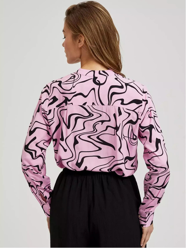 Moodo Moodo roza bluza dugih rukava s geometrijskim uzorkom