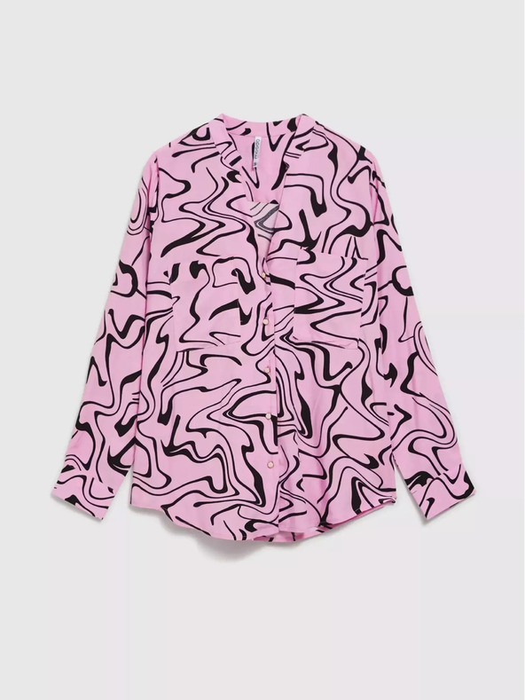 Moodo Moodo roza bluza dugih rukava s geometrijskim uzorkom