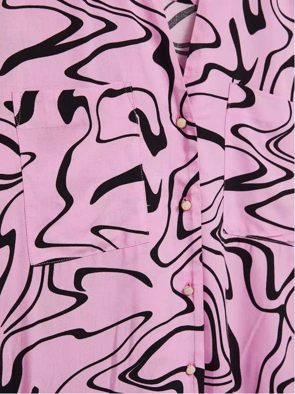 Moodo Moodo roza bluza dugih rukava s geometrijskim uzorkom