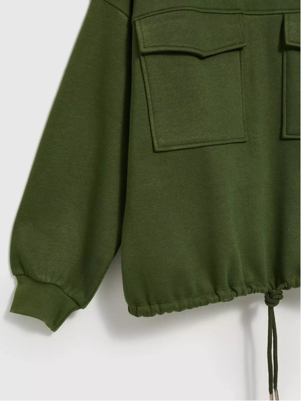 Moodo Moodo kaki majica s velikim džepovima i vezicom u struku