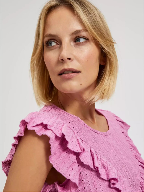 Moodo Moodo roza bluza na volane