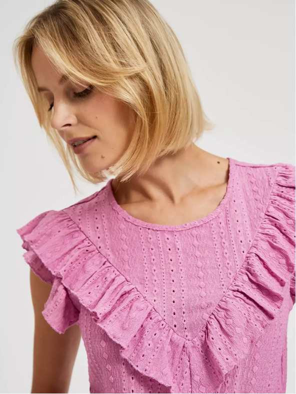 Moodo Moodo roza bluza na volane